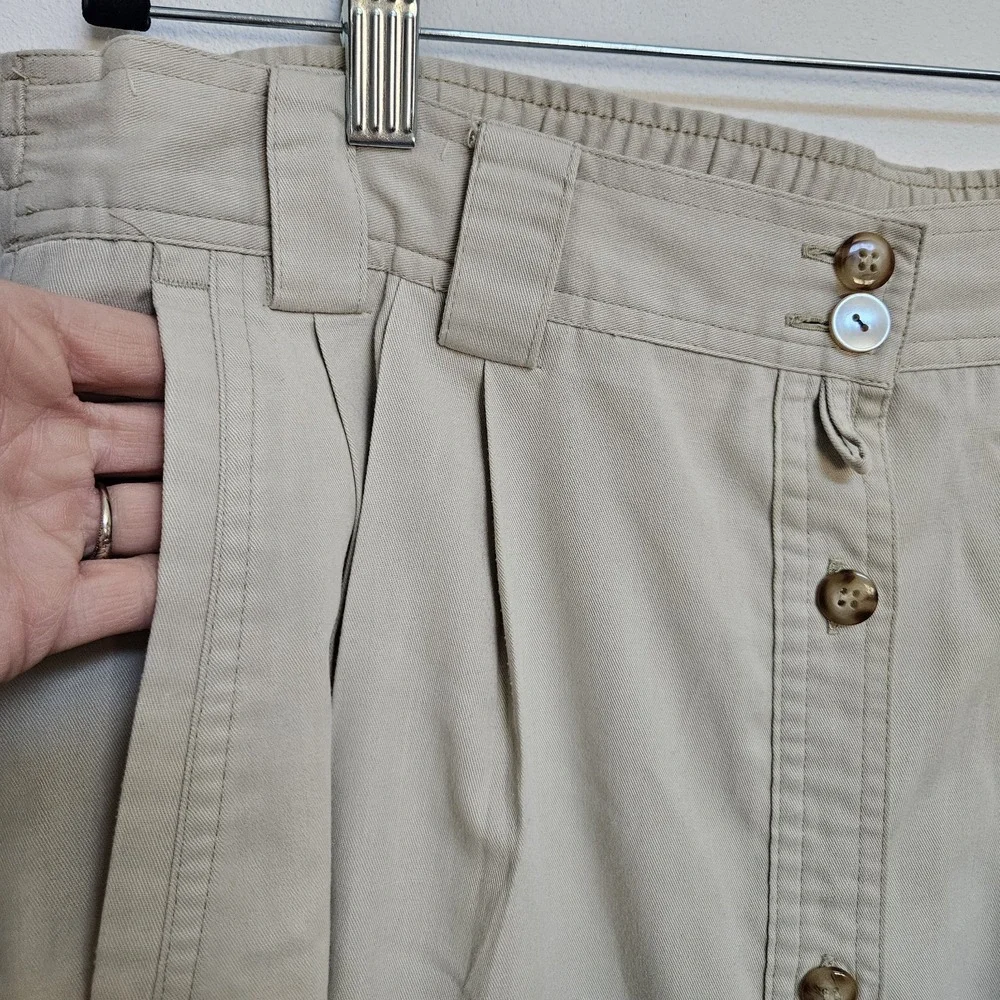 Vtg 80s Silvercord Women's 16 Skirt Belted Button Front Pleated